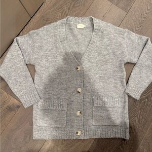 Cozy Gray Button-Up Cardigan